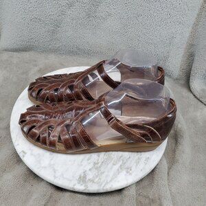 BeautiFeel Shoes Womens EU 39 US 8 Brown Leather Sandals Ankle Strap Sandals